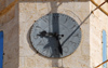 Seydnaya, Syria: Orthodox Nunnery - clock with Indian Arabic numerals - clock tower - photographer: M.Torres