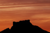 Palmyra, Syria, Near East: Qala'at ibn Maan castle - qala ay ibn maan - dusk - fortress silhouette - red sky - photo by J.Wreford