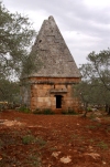 Syria - Al Bara (Idlib governorate): Pyramidal tomb at the dead city of Albara (photo by J.Wreford)
