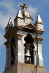 Damascus / Damaskus - Syria: St. Paul's Greek Catholic church - bell tower - silver - photo by M.Torres