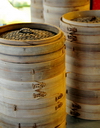 Taipei, Taiwan: stacked bamboo steamer boxes - zhenglong - photo by M.Torres