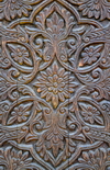 Hisor, Tajikistan: detail of a wood-carved door - photo by M.Torres