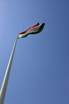 Dushanbe, Tajikistan: Dushanbe Flagpole seen from the base, with 165 m it was the tallest in the world from 2011 to 2014 - central piece of Flag Park - photo by M.Torres