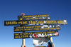 88 Tanzania - Kilimanjaro NP: Marangu Route - day 5 - Mount Kilimanjaro, Uhuru Peak, 5895 m, the highest point in Africa - sign - photo by A.Ferrari