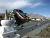Tibet - Lhasa: the Potala Palace, Zhol square and stupas - photo by P.Artus