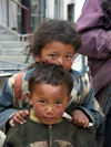 Tibet - Lhasa: shy kids - photo by P.Artus
