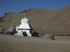 Tibet - Namtso Lake: white stupa / chorten - photo by M.Samper
