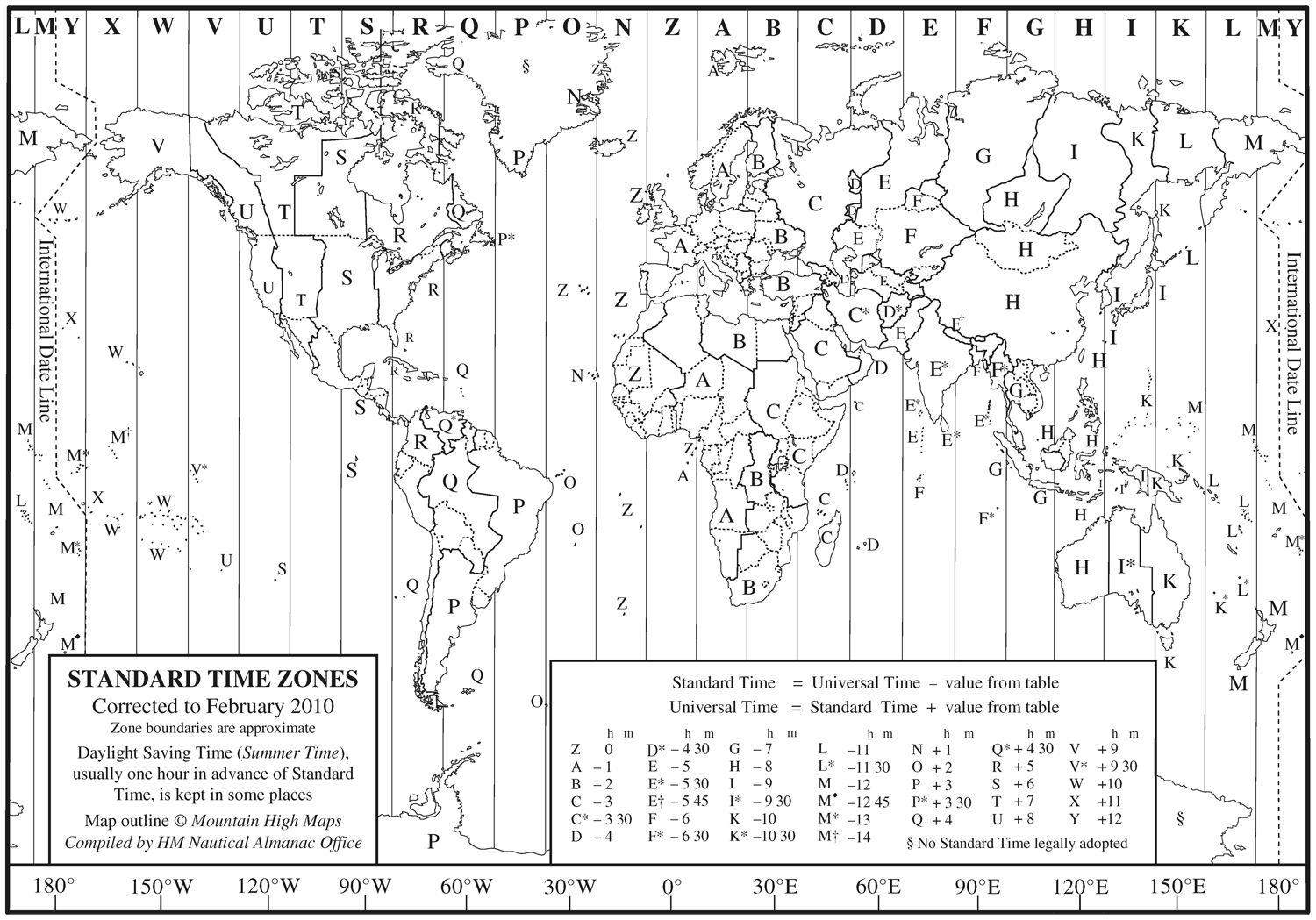 Us Time Difference Chart