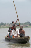 Lake Togo, Togo: canoe ferrying passengers on the lake  - photo by G.Frysinger