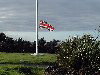 Tristan da Cunha - TDCU 1ZZ - Edinburgh: rule Britannia - the Union Jack at half staff (photo by Captain Peter)