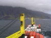 Tristan da Cunha: view from the bridge - container ship (photo by Captain Peter)