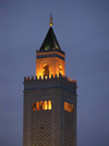 Tunis: minaret at dusk (photo by J.Kaman)