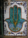 Tunisia / Tunisie - Tozeur: Hand of Fatima ceramic tiles (photo by J.Kaman)