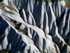 Turkey - Cappadocia - Goreme / Korama (Nevsehir province): eroded hillsides from the air - UNESCO World Heritage Site - photo by R.Wallace