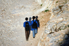 Urfa / Edessa / Urhai / Riha / Sanliurfa, Southeastern Anatolia, Turkey: two school children and their shadows - photo by C. le Mire