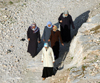 Urfa / Edessa / Urhai, Turkey: Kurdish women with hijab at the foot of the citadel - femmes portant le foulard, au pied de la citadelle - photo by C. le Mire