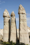 Turkey - Cappadocia - Valley of Love: family of fairy chimneys - phallic rock formations - photo by C.Roux
