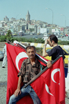 Turkey - Istanbul / Constantinople / IST: selling Turkish flags - photo by J.Kaman