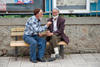 Yusufeli / Perterek, Artvin Province, Black Sea region, Turkey: two old men in conversation - photo by W.Allgwer