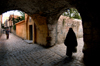 Urfa / Edessa / Sanliurfa, Southeastern Anatolia, Turkey: old town - silhouette of veiled woman - photo by J.Wreford