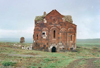 Ani - Kars province, Turkey: Armenian Cathedral of Ani in a meadow, designed by Trdat the Architect - photo by G.Frysinger