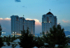 Turkmenistan - Ashghabat: residential buildings - dusk (photo by G.Karamyanc)