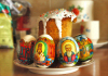 Turkmenistan - Ashghabat: Orthodox Easter - cake and eggs (photo by Karamyanc)