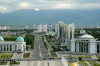 Turkmenistan - Ashgabat: view from the Arch of Neutrality - looking SW towards the Kopet Dag mountain range - photo by G.Karamyanc