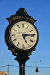 Boise City, Cimarron County, Oklahoma, USA: public clock celebrating Oklahoma's first centennial, 1907-2008 - photo by M.Torres