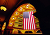 Denver, Colorado, USA: a large American flag hangs inside the Brown Palace Hotel - photo by C.Lovell