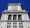 Boston, Massachusetts, USA: Custom House Tower, McKinley Square, State street at India street, Financial District - Boston's first skyscraper - tower top with clock and Ionic order columns - photo by M.Torres