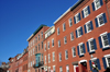 Boston, Massachusetts, USA: Charlestown - red brick faades on Adams St - The Training Field at Winthrop Square - beautiful old-style neighborhood - photo by M.Torres