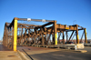 Boston, Massachusetts, USA: Metal Pinned Pratt Through Truss swing span of the North Washington Street Bridge over the Charles River - Charlestown Bridge - part of the Freedom Trail - civil engineer William Jackson - photo by M.Torres