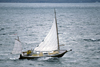 Massachusetts, USA: sailboat in the grey Atlantic Ocean - New England - photo by C.Lovell