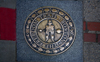 Boston, Massachusetts, USA: seal of the Freedom Trail, a walking tour of historic downtown - photo by C.Lovell