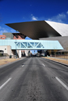 Denver, Colorado, USA: Denver Art Museum - Frederic C. Hamilton building and passage to the Morgan Wing - view along West 13th Avenue - Civic Center - photo by M.Torres