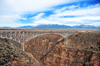 Rio Grande Gorge Bridge, Taos, New Mexico, USA: cantilever truss bridge across the Rio Grande Gorge - a favorite for suicides - designed by Herman Tachau - photo by M.Torres
