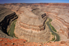 Goosenecks State Park, San Juan county, Utah, USA: deep canyon and winding meanders of the San Juan River - West Gooseneck from the overlook - photo by A.Ferrari