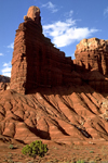 Capitol Reef National Park, Utah, USA: red rock formation - eroded ridge - photo by C.Lovell