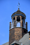 Narragansett Pier, Washington County, Rhode Island, USA: The Towers - shingle covered observation turret with weathervane - Ocean road - Victorian Shingle style architecture - photo by M.Torres