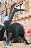 Minneapolis, Minnesota, USA:  Minnesota Birds - bronze sculpture  of a Great Blue Heron on a granite boulder by Elliot Offner - public art on Nicollet Mall and 9th Street - photo by M.Torres
