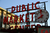 Seattle, Washington, USA: Pike's Peak Market - neon and clock - photo by R.Ziff