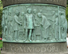 Newport (Rhode Island): Commodore Perry opens Japan to the World - detail of monument - photo by G.Frysinger