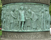 Newport (Rhode Island): Commodore Perry opens Japan to the World - detail of monument - photo by G.Frysinger