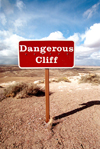USA - Cocoa Mountains - Petrified Forest National Park (Arizona): dangerous cliff sign - Photo by G.Friedman