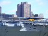 New York City: aircraft carrier - Intrepid Sea-Air-Space Museum - Lockheed SR-71 Blackbird spy plane - photo by M.Bergsma