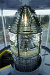Lubec, Quoddy Narrows strait, Maine, USA: glass prisms on the Fresnel lens of West Quoddy Head Lighthouse (1808) flash light 4 times each minute - easternmost point of the contiguous United States - Admiralty nr H4162 - photo by C.Lovell