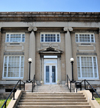 Jeffersonville, Clark County, Indiana, USA: old Jeffersonville post office on Warder Park - buff-brick structure in neoclassical style with Ionic Columns - photo by M.Torres