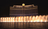 USA - Las Vegas (Nevada):  Bellagio Hotel Fountains at ground level at night (photo by B.Cain)