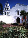 USA - San Diego: Mission San Diego de Alcala est, 1769, the oldest European mission in California - chapel faade - California's First Church - photo by J.Fekete